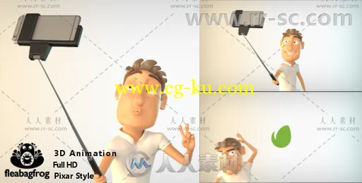 卡通3D角色自拍效果标志显示Logo演绎AE模板Videohive Selfie Logo with 3D Charac的图片1