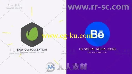 创意简单动感平面标志动画展示AE模板 Videohive Flat Logo Animation 20243508的图片1