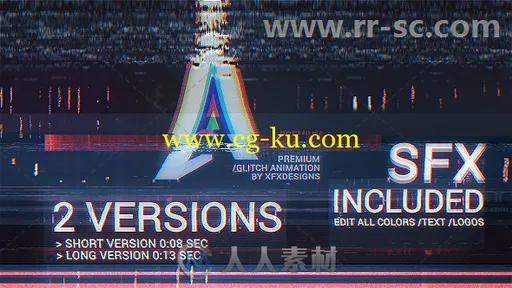 信号故障数字失真RGB颜色分离效果标志展示AE模板Videohive The Ultimate Glitch L的图片1