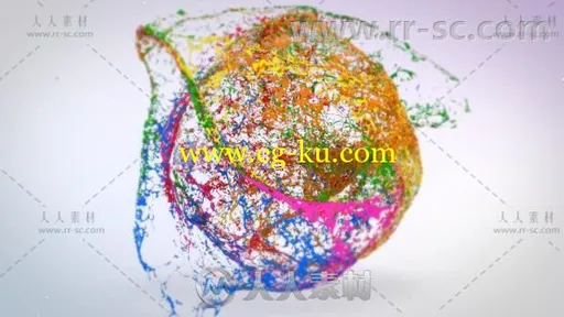 混合油漆汇聚冲击爆炸标志展示Logo演绎AE模板 Videohive Mixing Paints Logo Rev的图片1