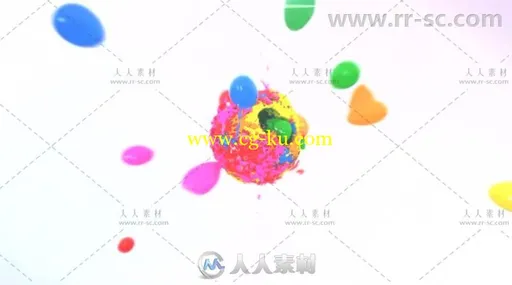 混合油漆汇聚冲击爆炸标志展示Logo演绎AE模板 Videohive Mixing Paints Logo Rev的图片2