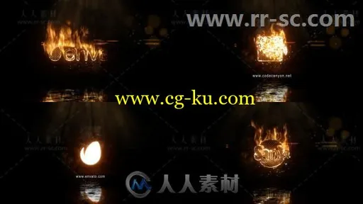 完美真实的烟雾火花粒子燃烧金属标志展示AE模板Videohive Realistic Fire Logo 2的图片1