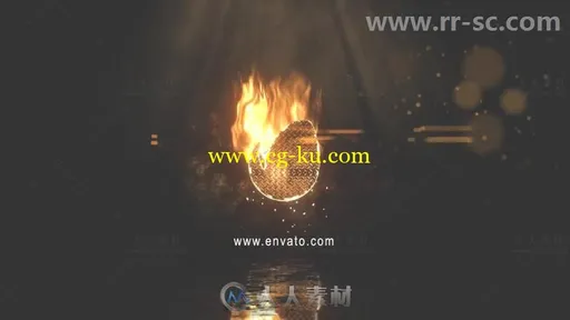 完美真实的烟雾火花粒子燃烧金属标志展示AE模板Videohive Realistic Fire Logo 2的图片2