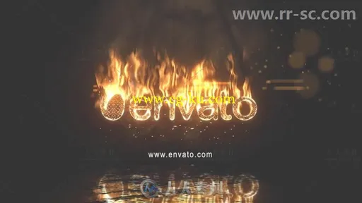 完美真实的烟雾火花粒子燃烧金属标志展示AE模板Videohive Realistic Fire Logo 2的图片3