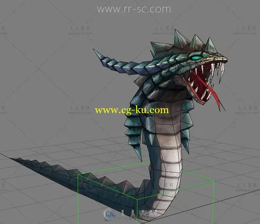 凶恶的大蟒蛇3D模型的图片1