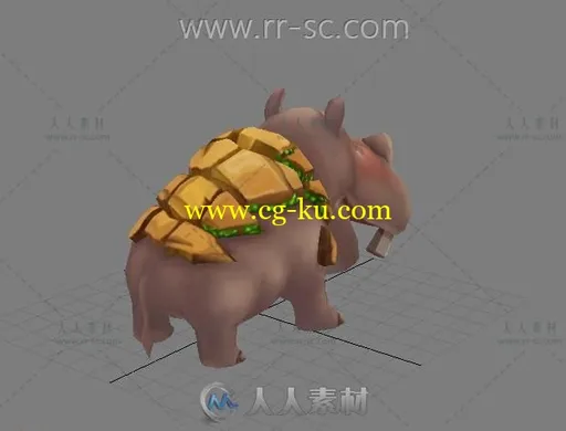 超可爱Q版河马3D模型的图片2