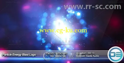 美丽粒子能量爆炸标志展示Logo演绎AE模板 Videohive Particle Energy Blast Logo的图片1