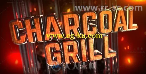 创意木炭烤架火热燃烧标志展示Logo演绎AE模板Videohive Charcoal Grill Logo Reve的图片1