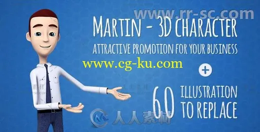 企业商务三维动漫人物角色视频解说公司宣传AE模板Videohive Martin 3D Character的图片3