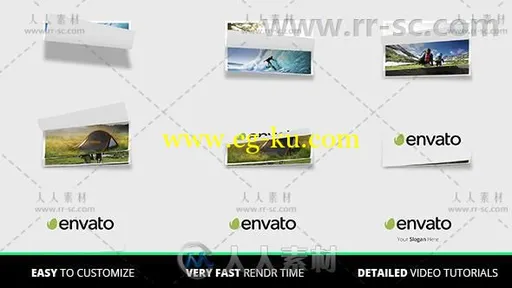 简单平滑的页面翻转标志展示Logo演绎AE模板 Videohive Page Flip Logo的图片1