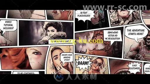 超级英雄漫画风格影视片头视频包装AE模板 Videohive Superhero Opener 20254989的图片2