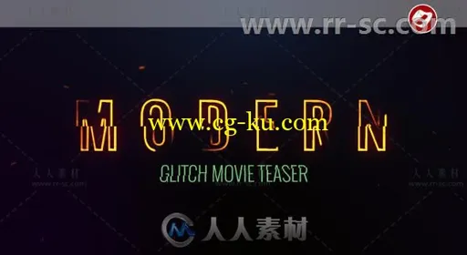 恐怖光电故障效果现代幽灵电影预告片视频包装AE模板Videohive Modern Glitch Movi的图片1