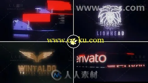 数字失真故障效果标志展示Logo演绎AE模板 Videohive Digital Glitch Logo 18071984的图片1