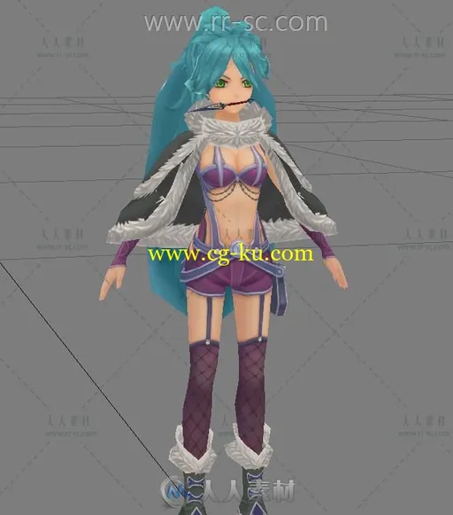 性感美女刺客3D模型的图片1