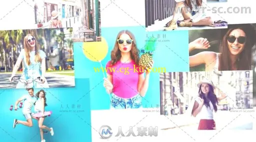 时尚创意摆列的照片快速消失幻灯片产品宣传AE模板 Videohive Fast Intro 20148566的图片3