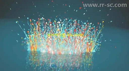 多彩迷人的三维粒子飞溅汇聚标志展示Logo演绎AE模板Videohive Particles Splash L的图片2