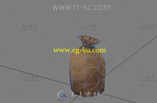 精致的麻袋包3D模型的图片2