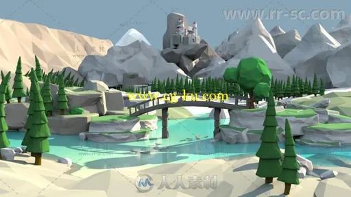 美丽的低多边形风景环境3D模型Unity游戏素材资源的图片3