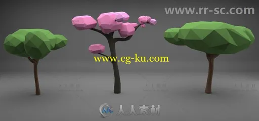 低聚多边形艺术风格亚洲古代建筑环境3D模型Unity游戏素材资源的图片3