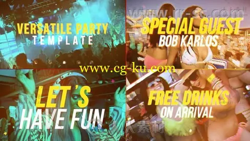 现代时尚动感激情派对开场视频包装AE模板 Videohive Versatile Party 20317244的图片1