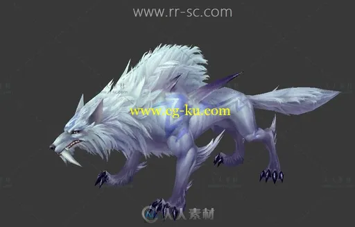 凶恶的白狼3D模型的图片2