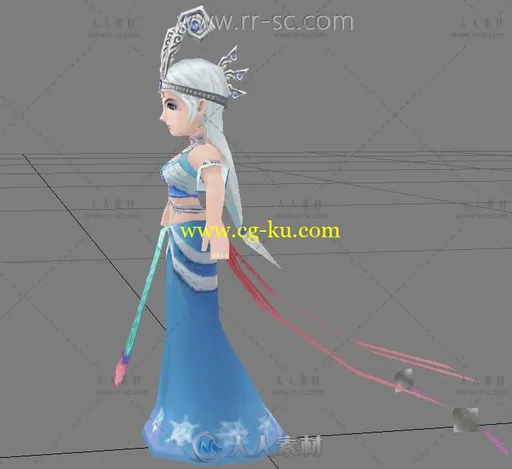 漂亮的卡通女法师3D模型的图片2