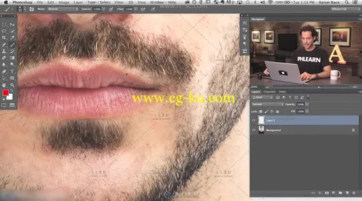 Photoshop修饰胡子及毛发笔刷使用视频教程的图片1