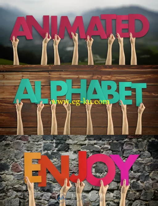 创意简单手持纸张文字字母展示动画AE模板 Videohive Paper Alphabet 20470581的图片2