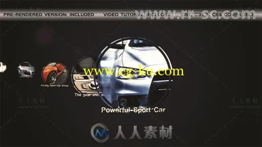 圆形图片展示现代酷炫跑车幻灯片相册动画AE模板Videohive Sport Car Slideshow 31的图片1