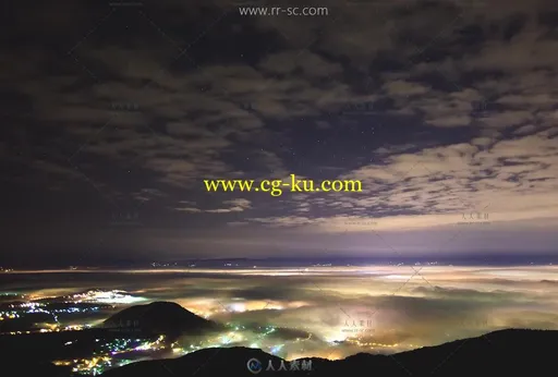 大屯山美丽的大自然风光山顶云海日出夜景实拍视频素材的图片1