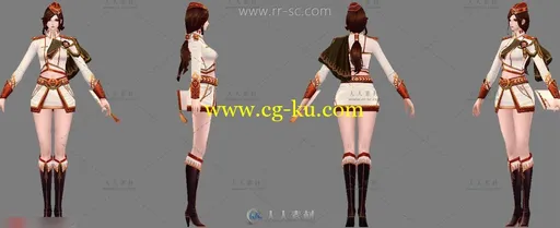 魔幻绝美女军角色3D模型的图片1