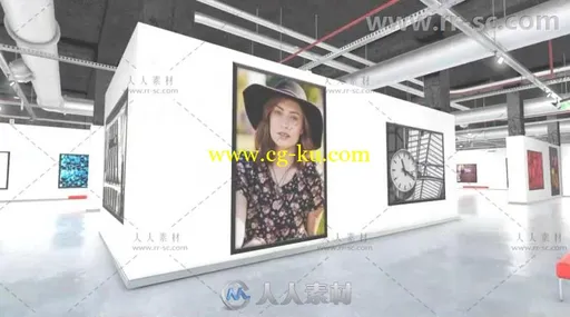 现代美术馆艺术画廊空间展示动画AE模板Videohive Modern Art Gallery 3D v2.1 159的图片9