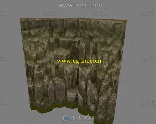 泰山山崖崖壁场景3D模型的图片1