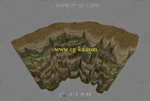 泰山山崖崖壁场景3D模型的图片2