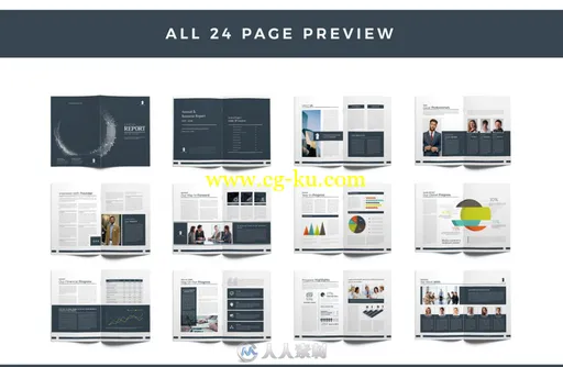 24页企业风格年度报告手册indesign排版模板的图片5