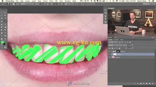 Photoshop美白和纠正牙齿的手术视频教程的图片3