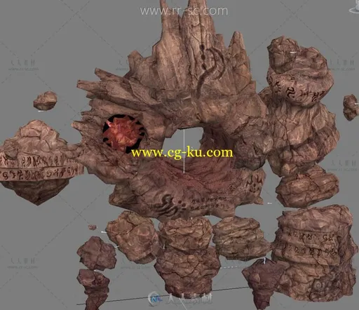 魔幻石头怪物3D模型的图片1