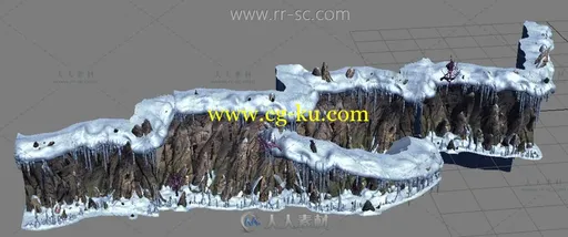 雪地断崖场景3D模型的图片2