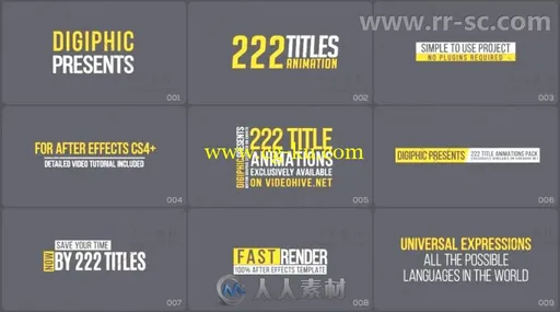 222款现代优雅独特的标题排版动画展示AE模板 Videohive Titles Animation 19495140的图片3