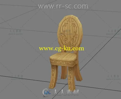 魔幻的小木凳3D模型的图片1