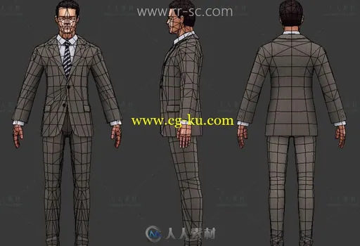 帅帅的穿西服的男人3D模型的图片2