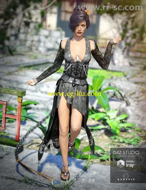 美丽可爱性感古老的女性服装3D模型合辑的图片3