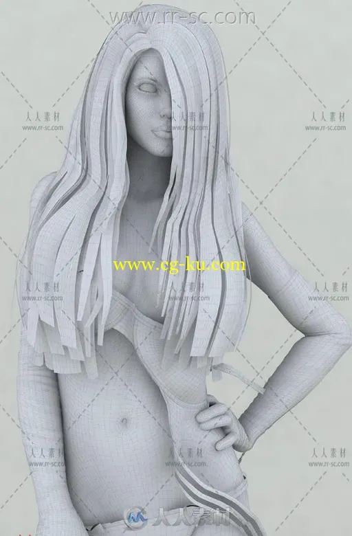 性感内衣丝袜女郎3D模型的图片3