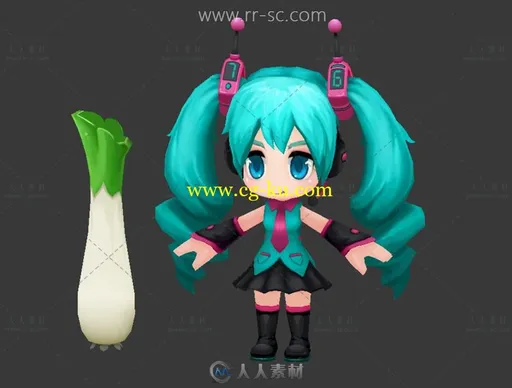 Q版可爱小初音3D模型的图片1