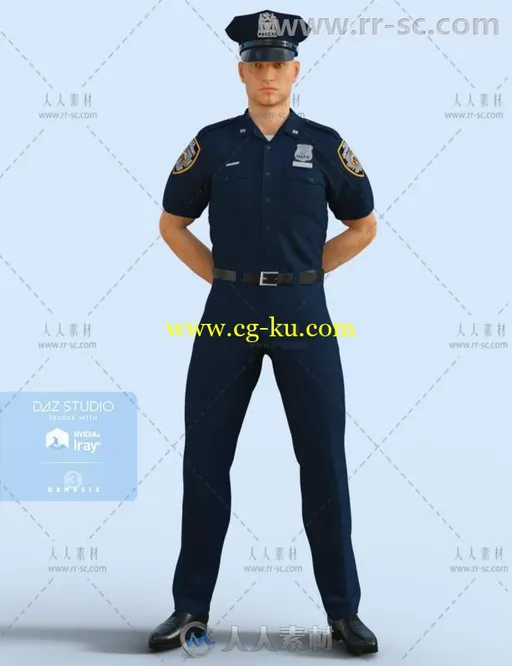 经典的男性警察制服3D模型合辑的图片2