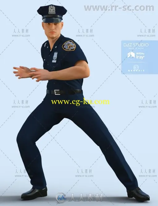 经典的男性警察制服3D模型合辑的图片3