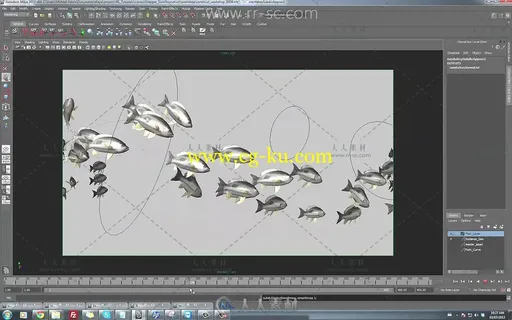 Maya创建一群游动的鱼视频教程的图片1