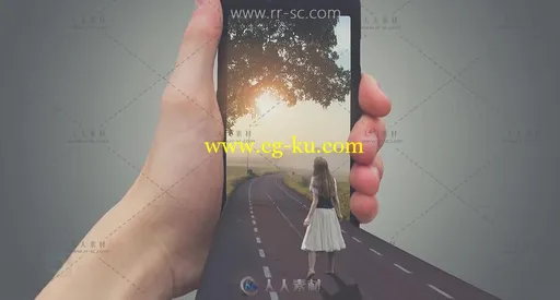Photoshop创意手机公路元素海报合成视频教程的图片1