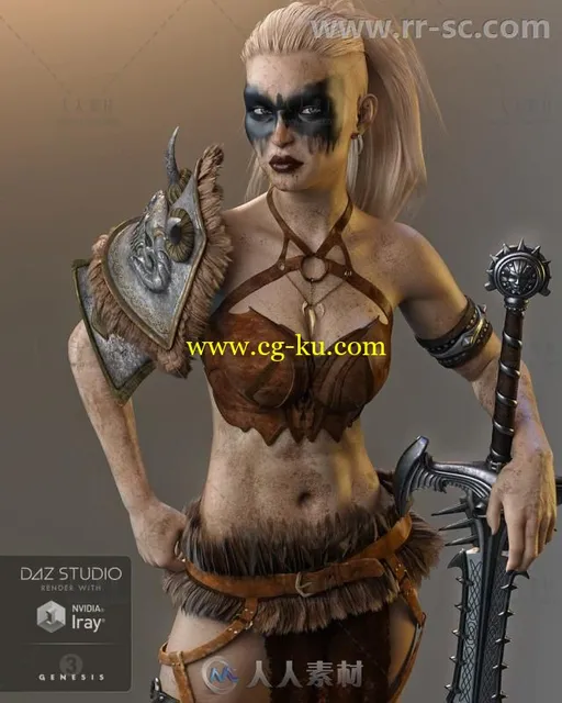凶猛的维京女性人物角色3D模型合辑的图片3