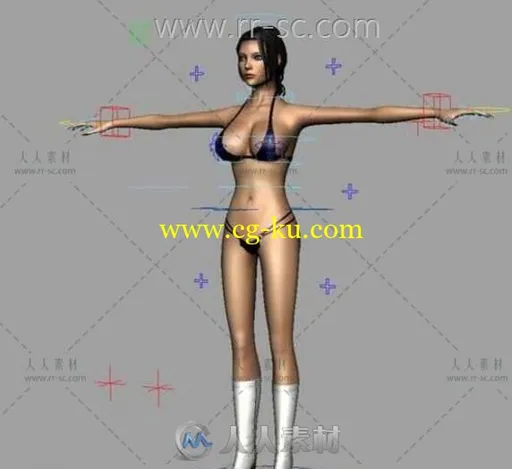 比基尼美女绑定3D模型的图片1